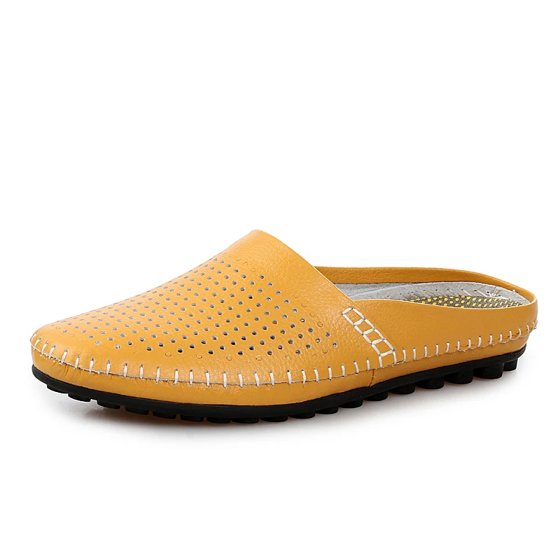 

Popular Summer Men Young Casual Shoes Half Drag Mens Loafers Brand Fashion Casual Shoes Adult Comfortable Leather Shoes Men