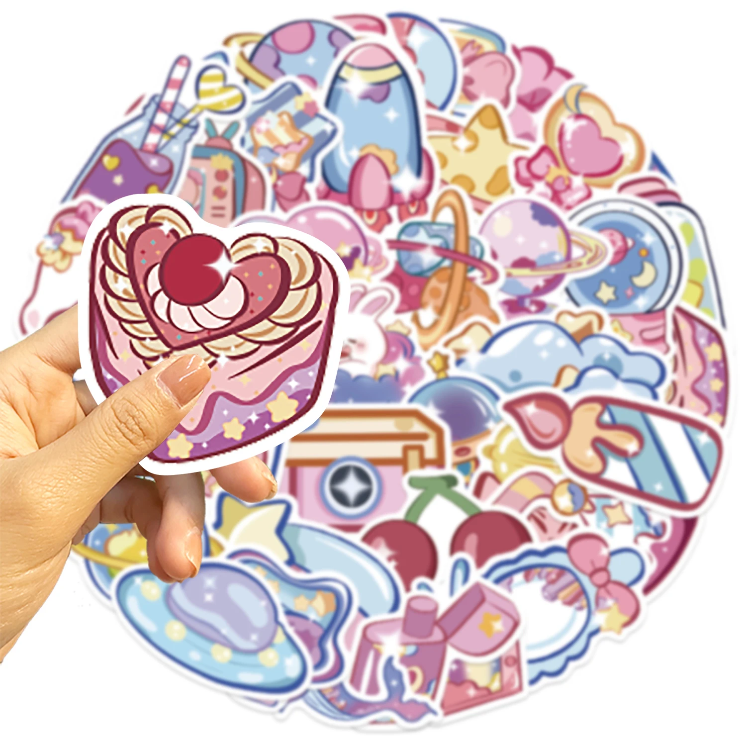 50 шт. блестящие наклейки с галактическим феномом для телефона скрапбукинга