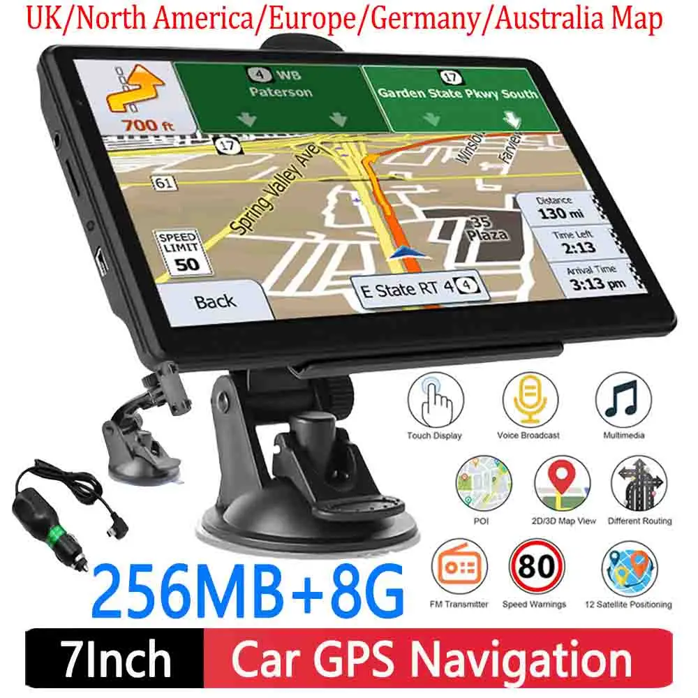 7-дюймовый HD GPS портативный навигатор, автомобильный GPS-навигатор ...
