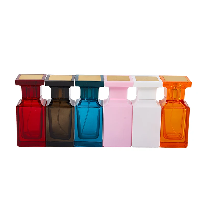 

50ml Glass Refillable Spiral Thick Bottom Square Glass Atomizer Perfume Bottle Cosmetic Empty Spray Bottle Container