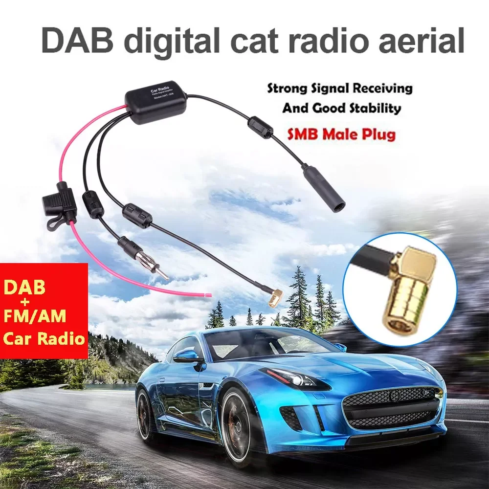 

3 in 1 12V Aerial SMA Amplifier DAB FM AM Car Radio Anti-interference Amp Signal Booster Car Antenna 76-108MHZ For Marine Boat