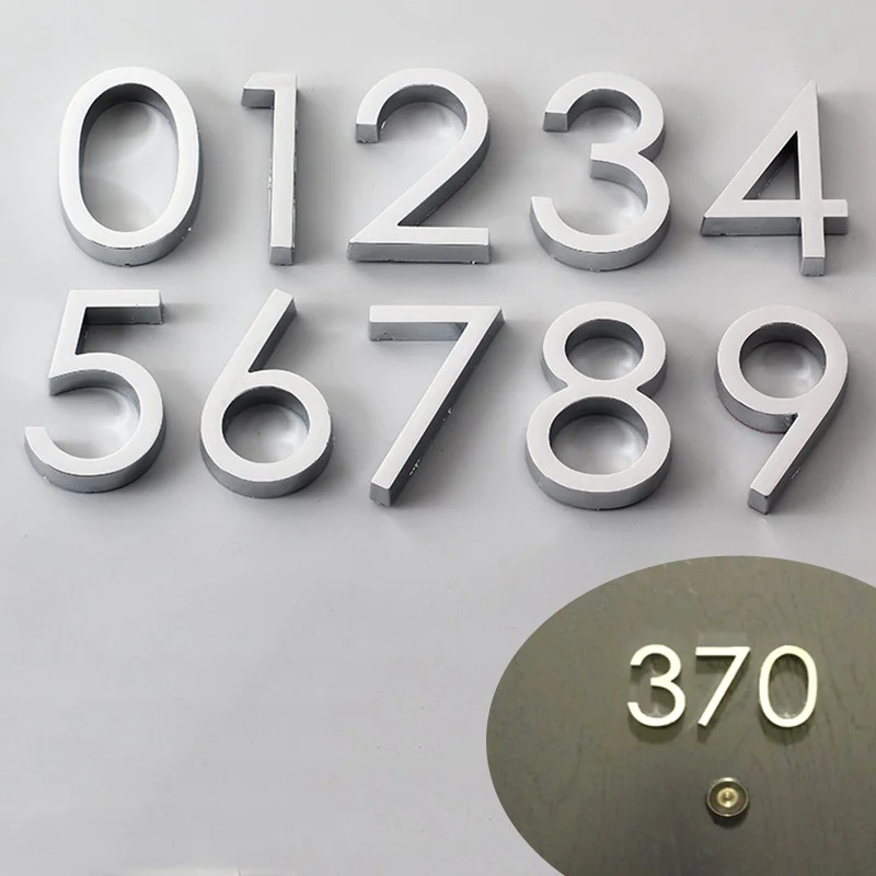 

1pc 3D Numeral Door Plaque House Drawer Sign Plating Gate Digits 0 to 9 Plastic Number Tag Hotel Home Sticker Address Door Label