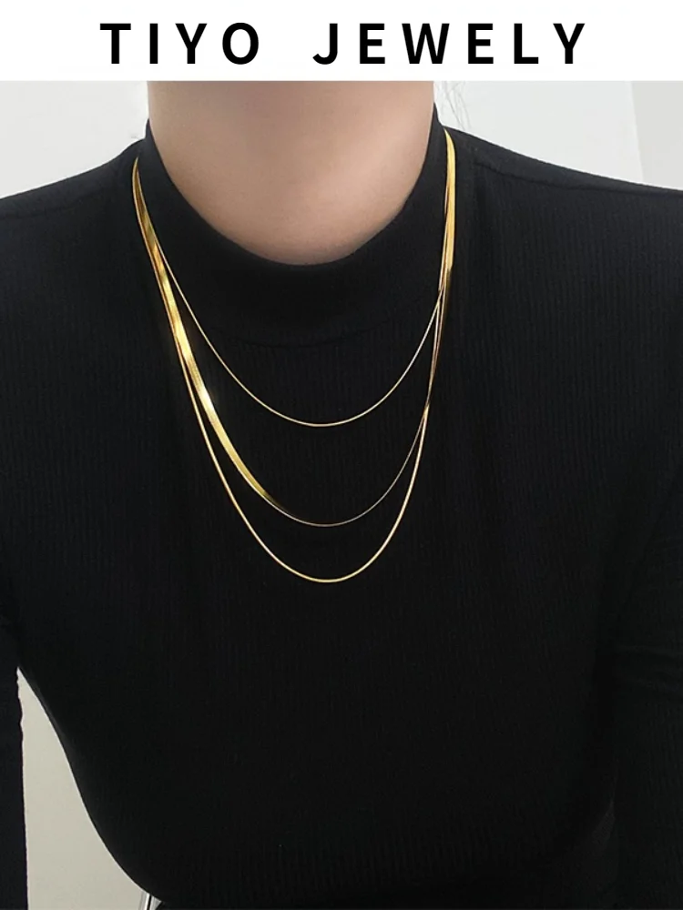 

TIYO Trendy Jewelry Multi Layer Chain Necklace Popular Design Hot Selling Titanium Steel Chain Necklace For Girl Lady Gifts