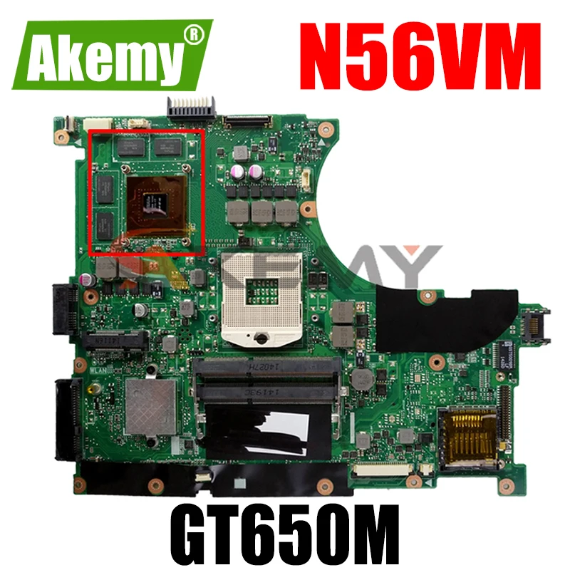 

Akemy N56VM Laptop motherboard for ASUS N56VM N56VB N56VZ N56VJ N56V Test original mainboard GT650M Support I3 I5 CPU