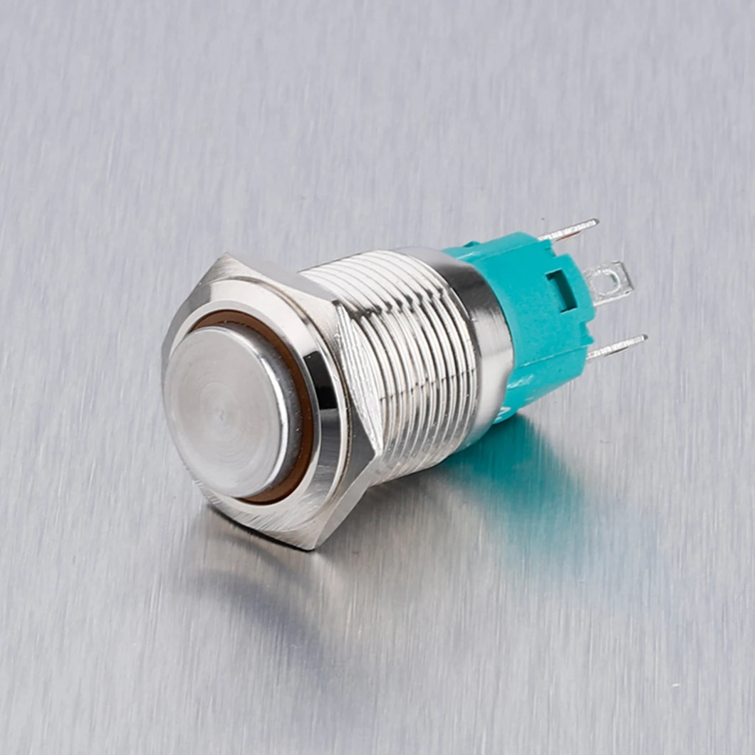 Металлическая кнопка с высокой головкой 16 мм 1NO1NC мгновенный/фиксирующийся