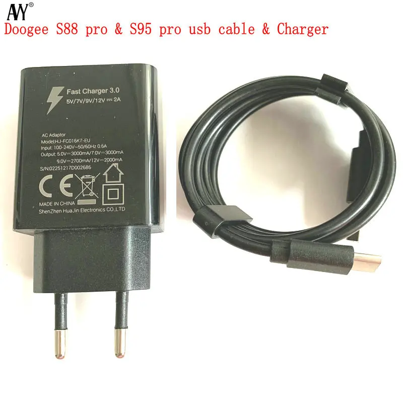 

AVY for Doogee S96 Pro S88 S95 S68 S90 Pro S90C S80 Type C USB Cable Fast Charge Mobile Phone Quick Charger Accessories