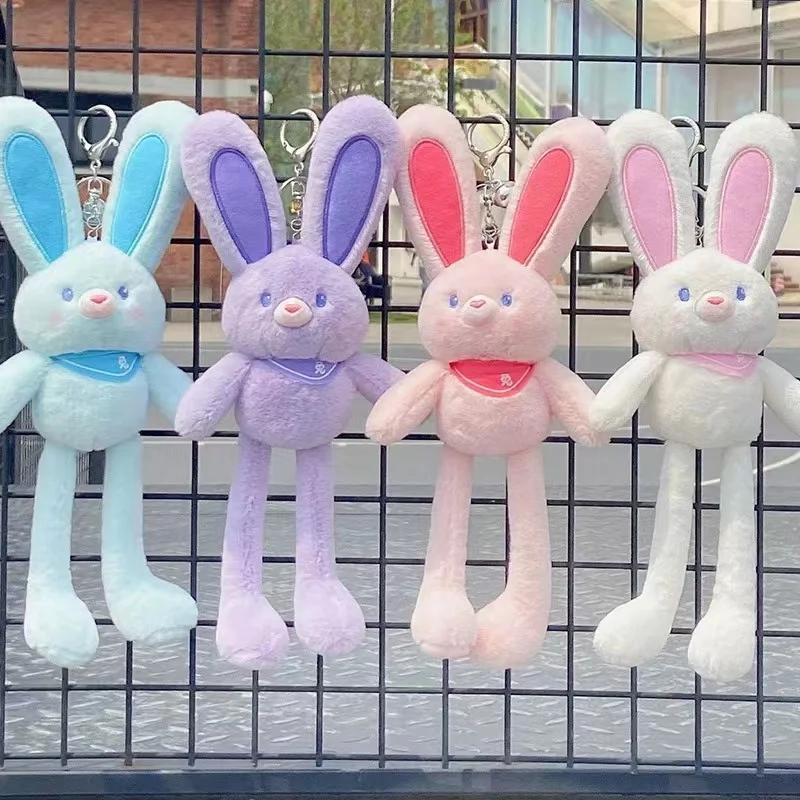 

New Pulling Ears Rabbit Plush Toy Baby Toys Soft Bunny Doll Children Toys Gifts for Girls Keychain Plushies Toys for Children