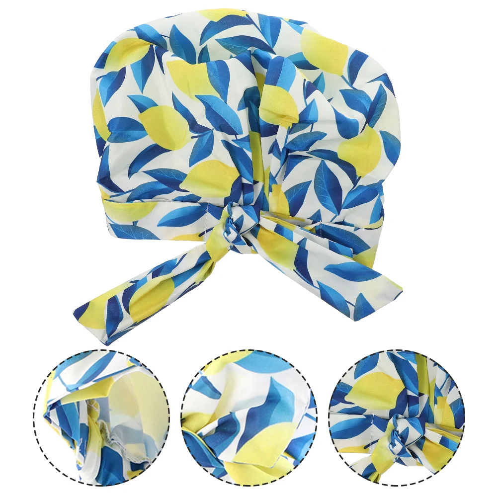 

Hat with Ribbon Bow Large Bath Cap Elastic Hair Bath Cap Adjustable Bath Cap