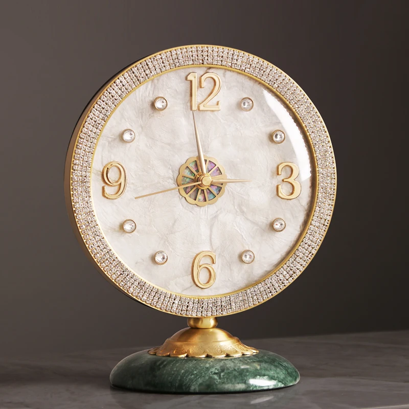 Латунные маленькие настольные часы украшение для дома с орнаментом креативные