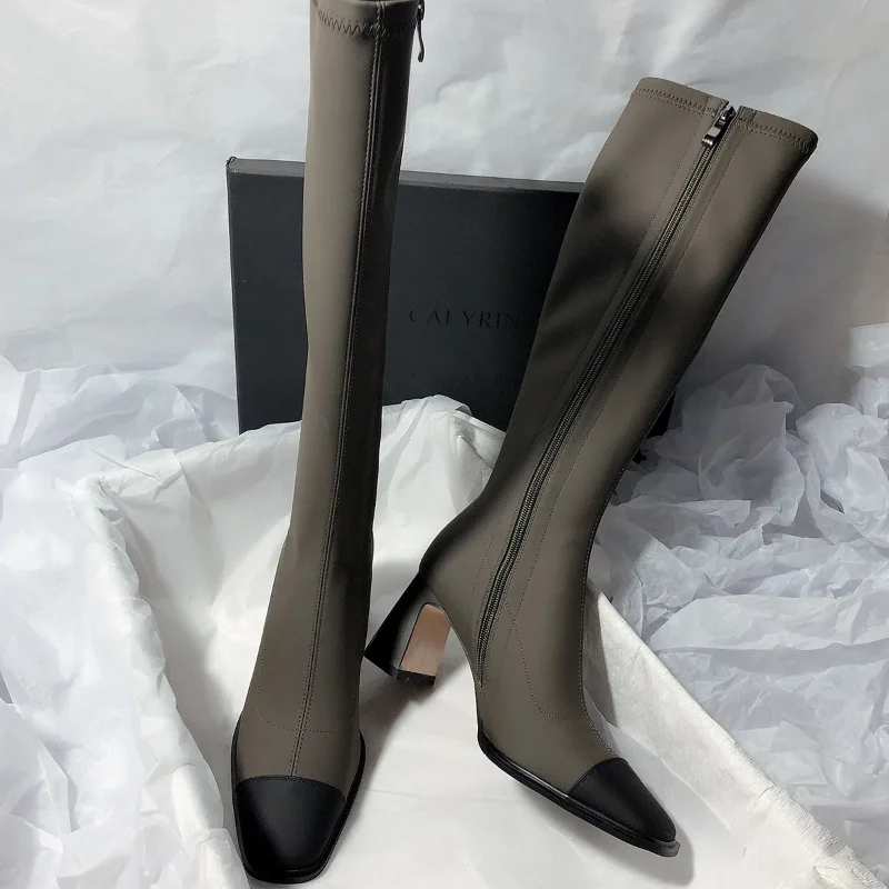 Knee Thigh High Boots Woman Winter 2023 Autumn Long Shoes for Women Boot Pointed Toe Comfortable and Elegant Shoe Wedges Fashion