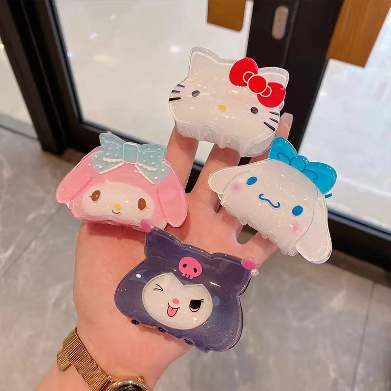 

Kawaii Hello котенок, зажим для волос Cinnamoroll Kuromi шпилька для волос для девушек женщин Sanrio аксессуары Y2K заколка для волос My Melody Ins стильные подарки