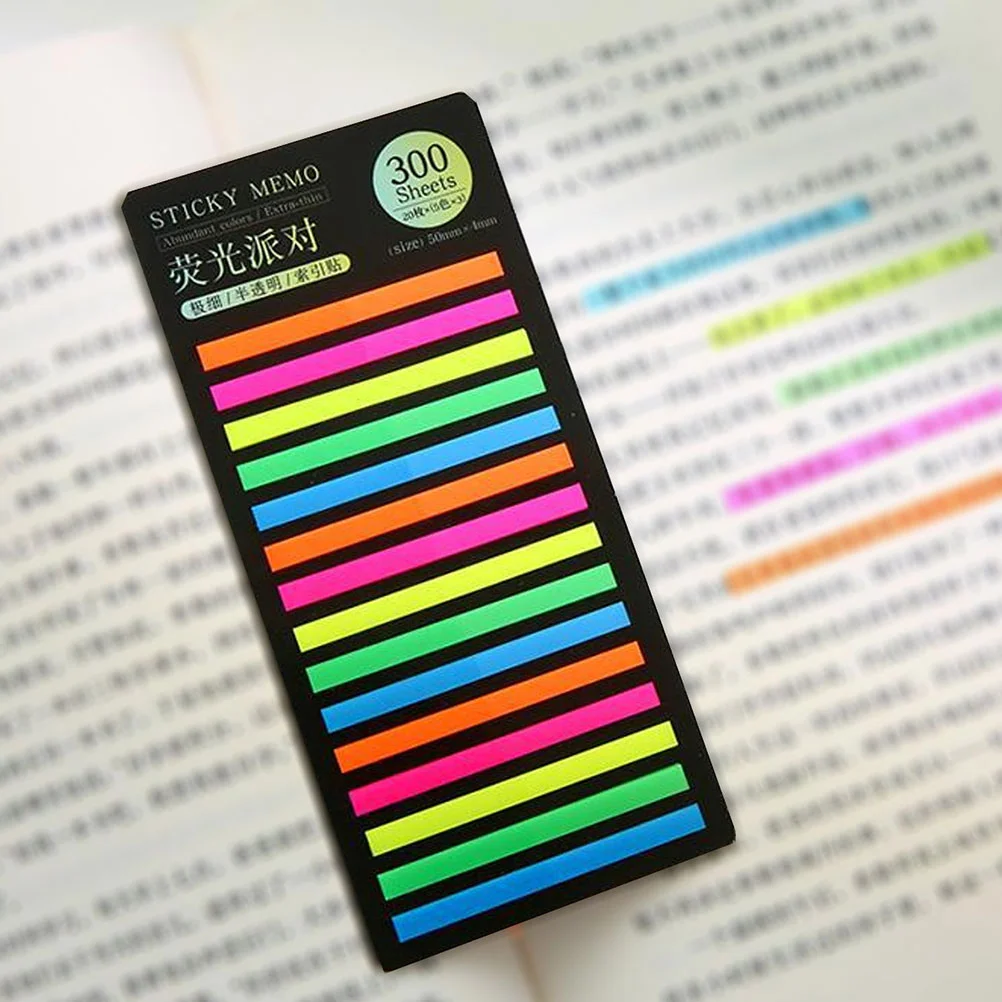 

6 Sets Colorful Sticky Notes Books Tabs Bookmark Sentence Markers Annotation The Pet Long Strips Student Notebook