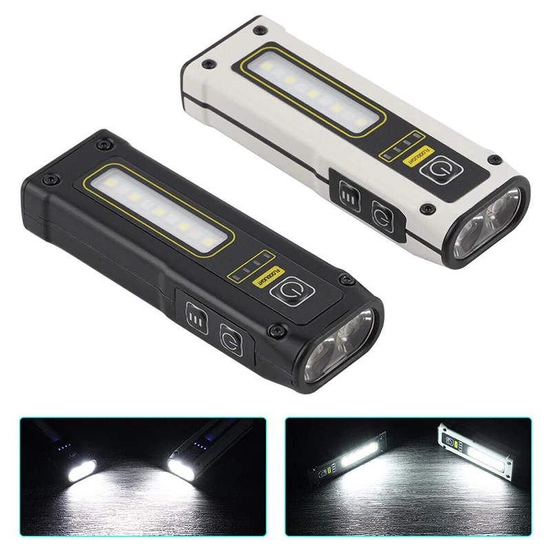 Mini Dual Light Source Flashlight TYPE-C Fast Charging Multi-function Working Light with Magnet Emergency Flashlight Edc Lantern