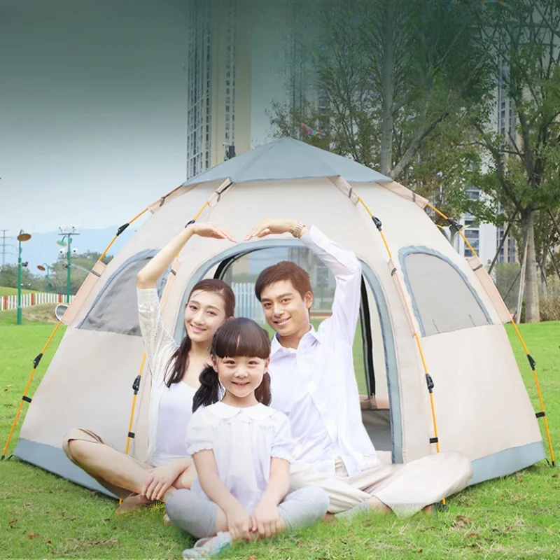 

6person Tent Camping Folding Outdoor Fully Automatic Speed Open Rain Proof Sunscreen Wilderness Camping Portable Equipment