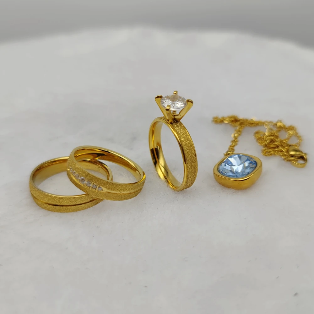 Unique Fashion Jewellery Set Wedding Band Designs Catalogue Engagement Rings Cz Diamond Bridal Sets Couples Pendant