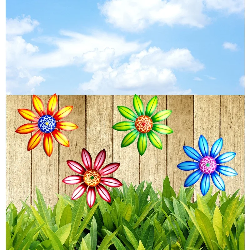 

Metal Flower Wall Decoration Wall Art Hanging Decoration Home Garden Fence Outdoor Decoration Crafts (4 Colors Optional)