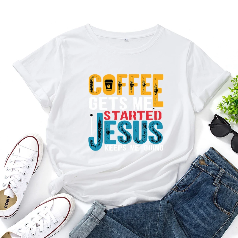 

Summer Women Casual Fashion T-shirt Short Sleeve Female Regular Streetwear Letters Print Ladies Graphic Daily Round Neck Tee Top