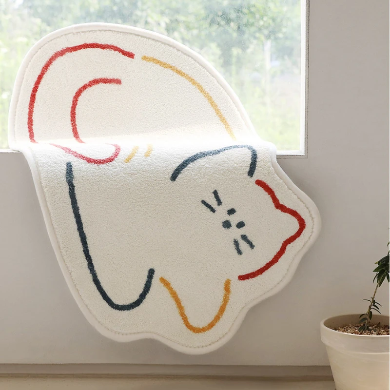 

Cute Decorative Rug Modern Art IG Imitation Cashmere Living Room Bedroom Cartoon Fluffy Cute Warm Soft High Quality White Carpet