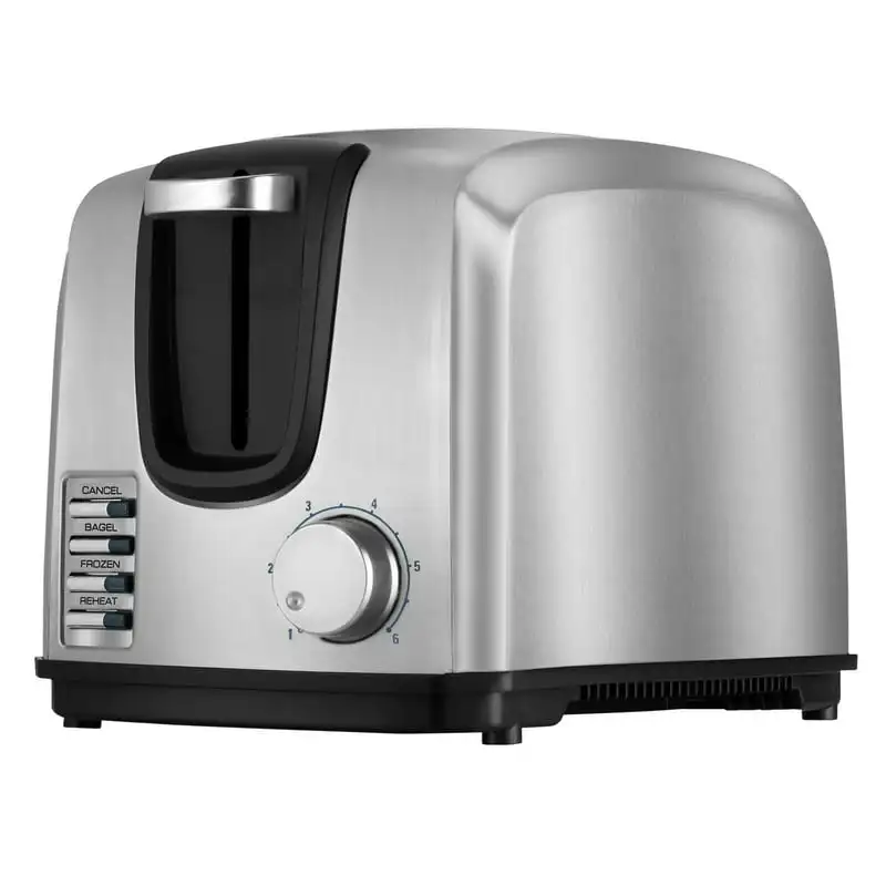 

Black and Stainless Steel Extra Wide 2 Slot Toaster in Silver