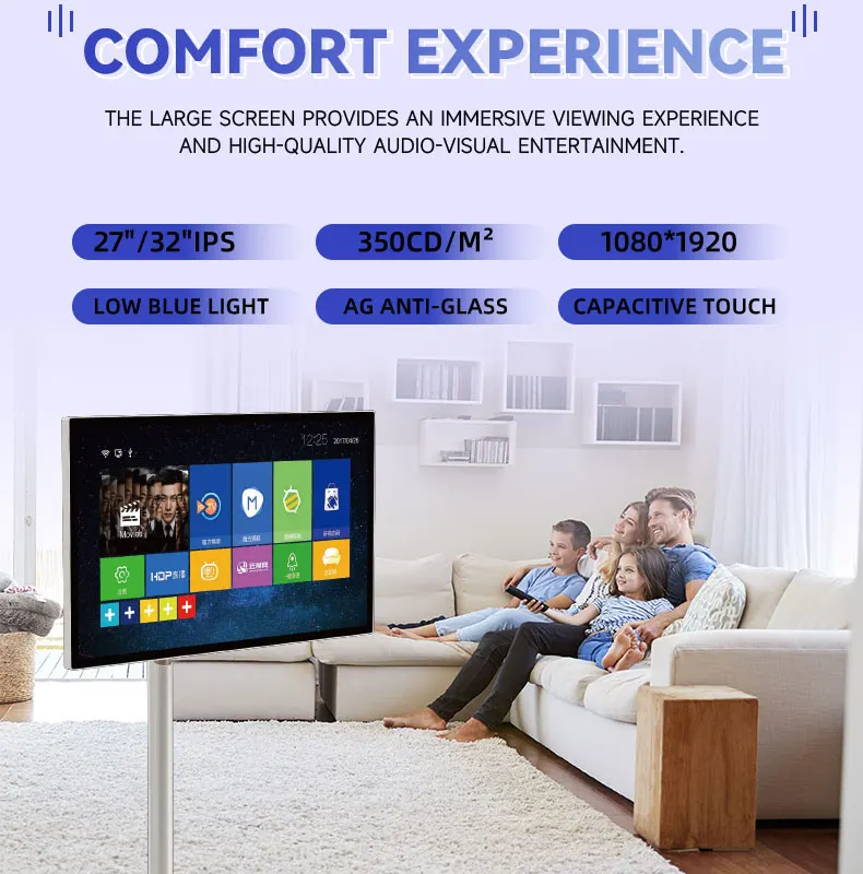 JCPC портативный 27-дюймовый поворотный подъемный современный Wifi Usb BestieTV Smart Tv