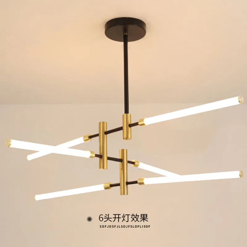 Modern Led Chandeliers Lighting For Living Room Bedroom Black And Copper Ceiling Chandeleir Study Kitchen Hanging Light