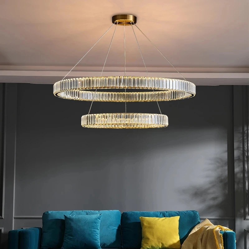 

Living Room Chandelier Modern Simple Atmosphere Dining Room Bedroom Light Luxury High Grade Household Round Crystal Chandelier