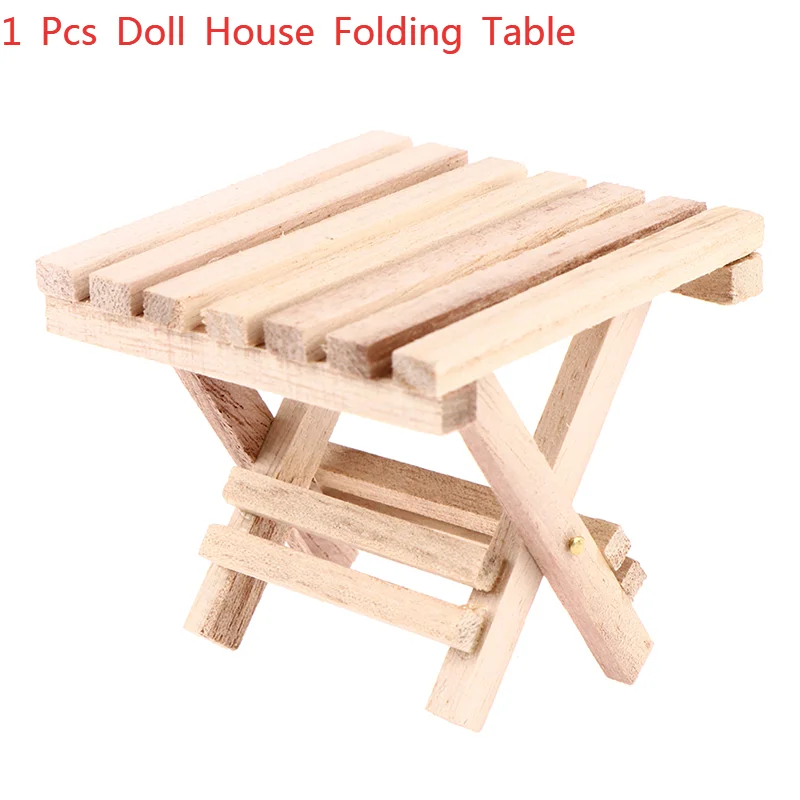 

1Pc Outdoor Folding Table Coffee Table Table Mini Model Doll House Furniture Pretend Play Toy Kid Christmas Gift