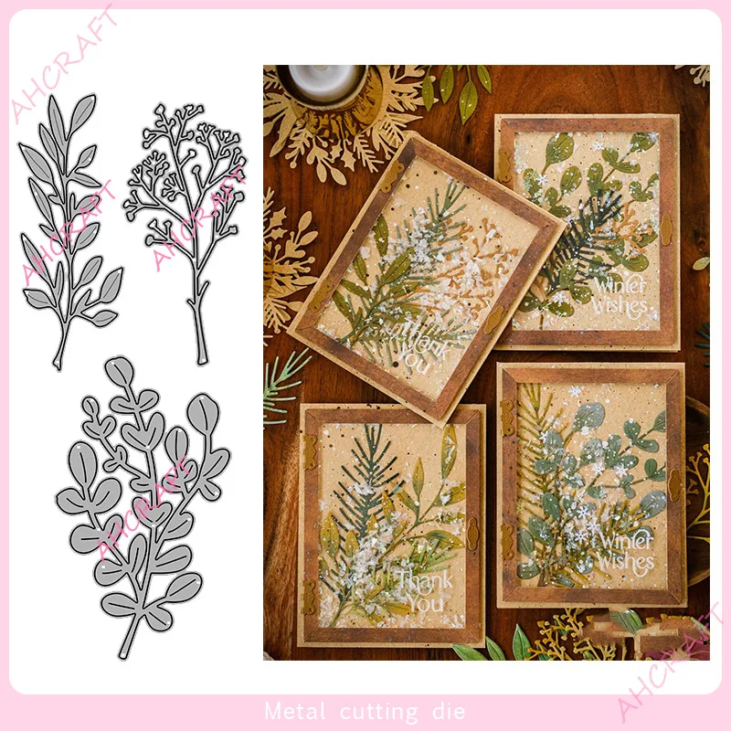 

April 2023 New 3 types of flowers and leaves metal carbon steel cutting knife mold DIY manual scrapbook catalog material