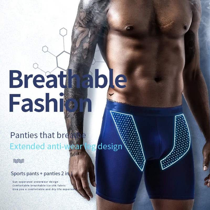 

Men Underpants Modal Breathable Underwear High Elasticity Men's Boxer Boxershorts Man Sexy Boxers Shorts for Male Long Panties