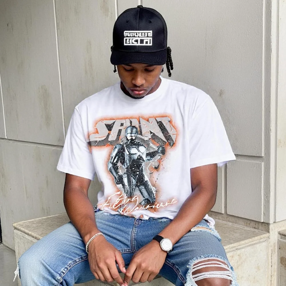 Arnodefrance унисекс винтажная футболка с рисунком Saint Printing уличная в стиле хип-хоп