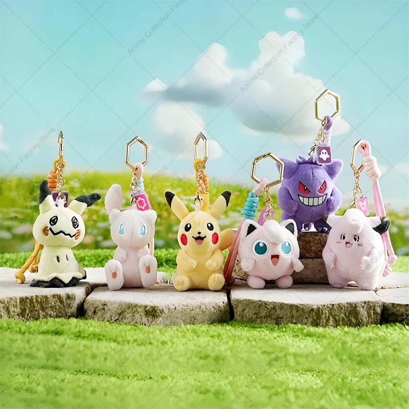 Фото Оригинальные плюшевые игрушки Pokemon Umbreon Mimikyu Gengar Snorlax, милые куклы Sprigatito Fuecoco Quaxly Pamo Peluche, подвески, подарки для детей №2