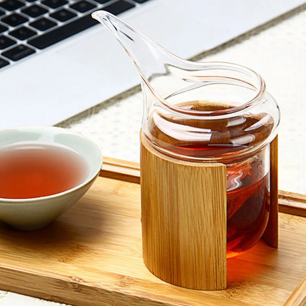 

Tea Fair Cup Bamboo Tube Tea Container Glass Teapot Tea Dispenser Anti-scald Teaware