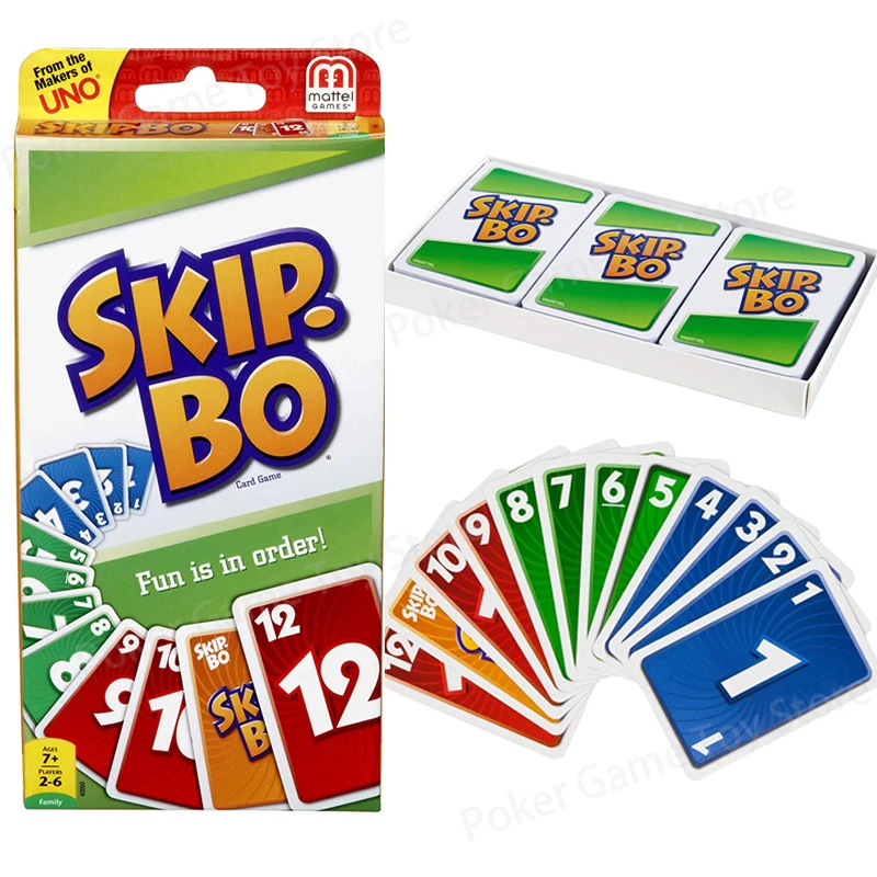 

UNO-SKIP BO Board Game Card Game Mattel Games Genuine Family Funny Entertainment Fun Poker Playing Toy Gift Box Uno Cards