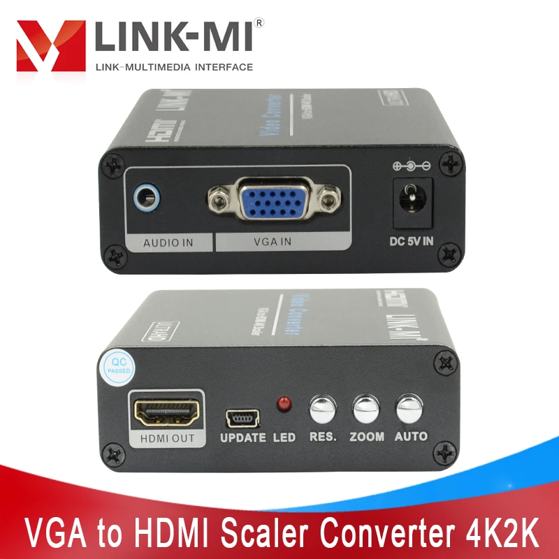Адаптер-преобразователь для компьютера, VGA в HDMI, 4K, 2K