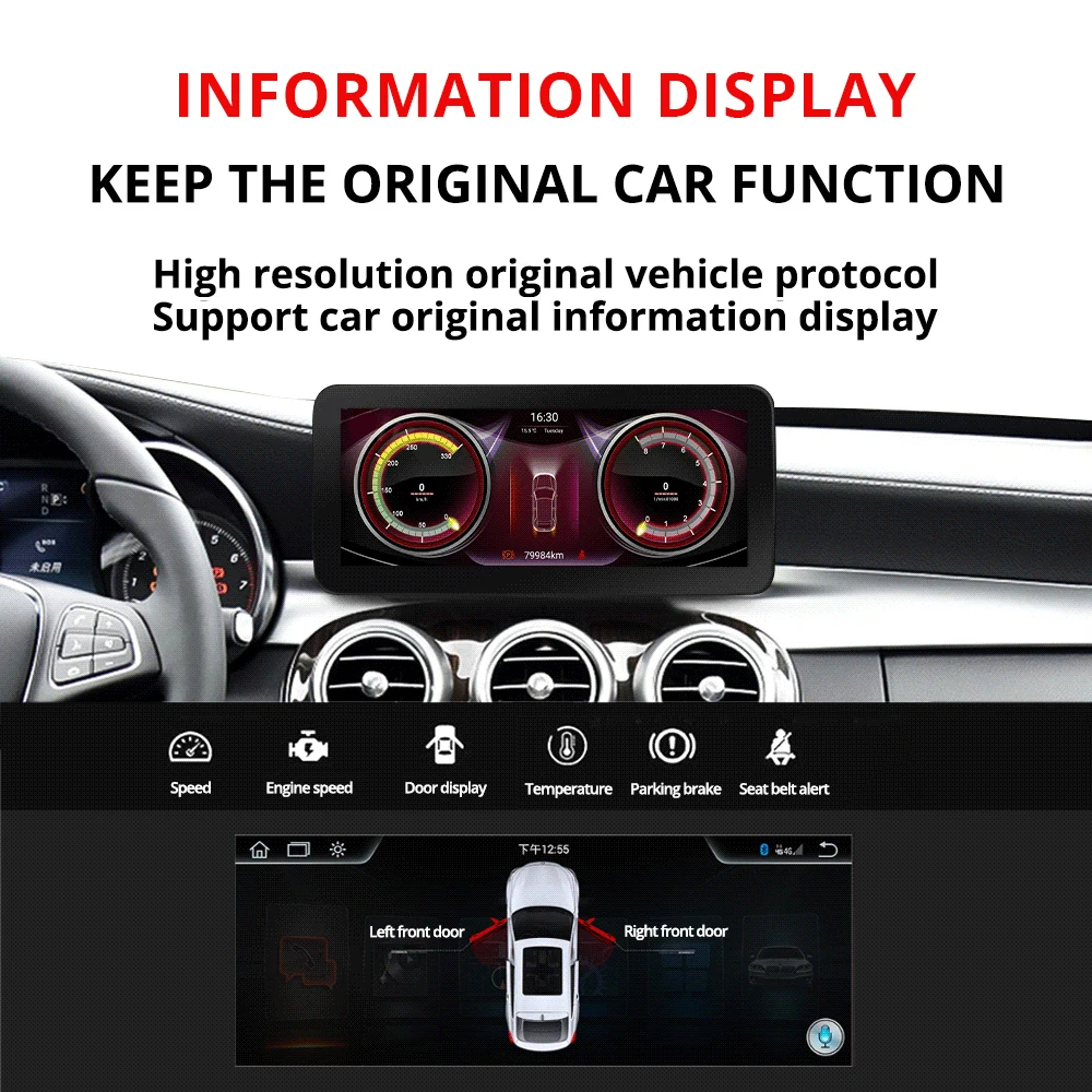 o przekątnej 10 25 cala z systemem Android 12 do Mercedes CLS Class W218 2011-2018 Carplay Odtwarzacz multimedialny Nawigacja GPS Jednostka główna