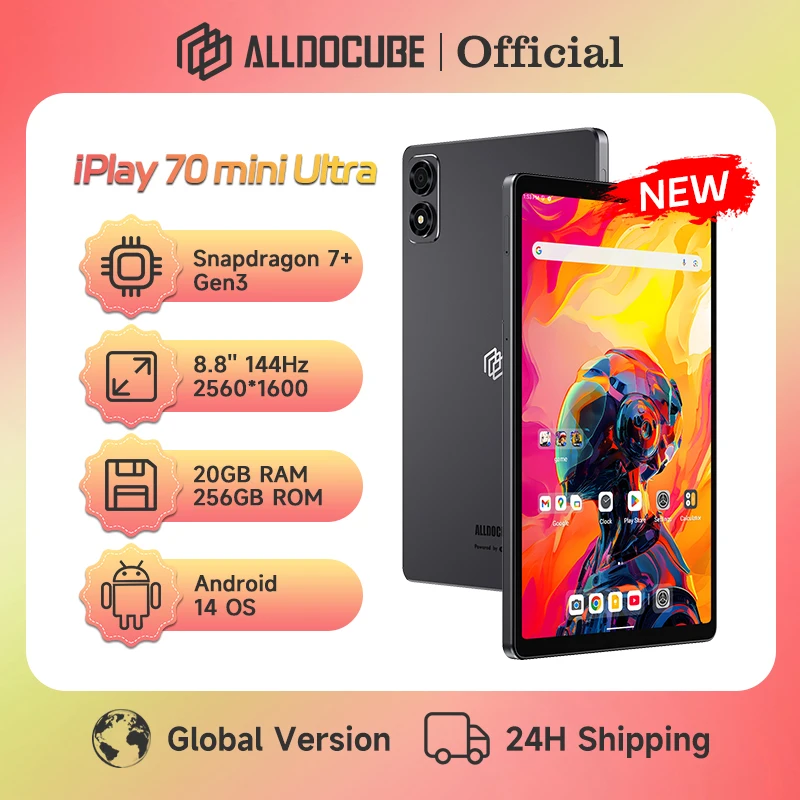 Фото Игровой планшет ALLDOCUBE iPlay 70 mini Ultra, 8,8 дюйма, 2,5 К, 144 Гц, Snapdragon 7 + Gen3, 20 ГБ (12 + 8, виртуальная), ОЗУ, 256 ГБ ПЗУ, Android14, 7300 мАч №1