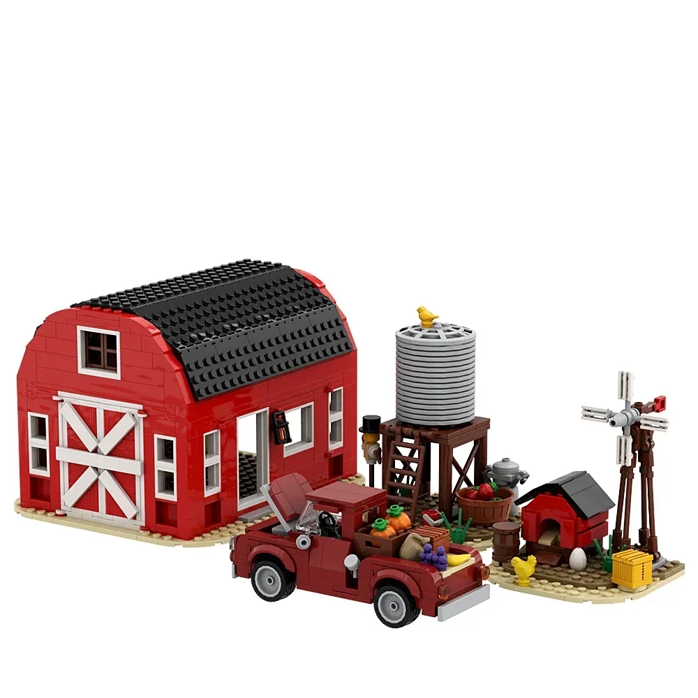 Ekbrick MOC творческая ветряная мельница ферма дом кирпичи средневековое животное