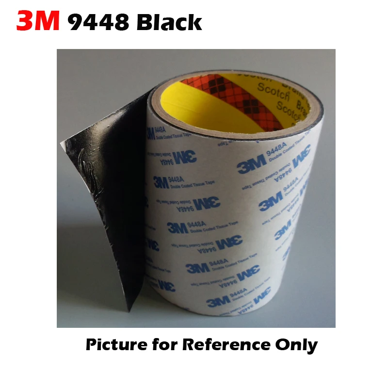 95mm width *50M 3M9448AB Black Double Sided Adhesive Tape for Plastic Foam Rubber 0.15mm thick