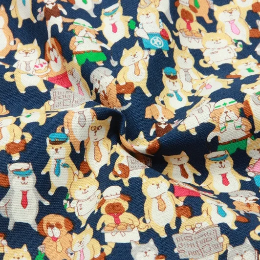 1 шт. хлопковая ткань с мультяшными собаками 45x140 см