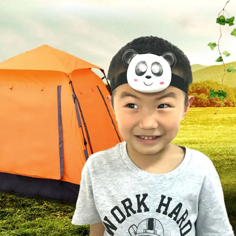 Cute Child's Headlight with Headband Cartoon Animal Headlamp SOS Flashlight Kids Gift Fishing Light | Освещение