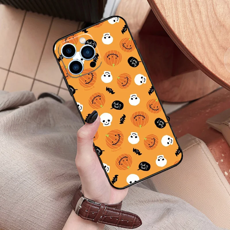 Чехол для телефона HALLOWEEN TRICK TREAT PUMPKIN iPhone 14 15 16 Pro Max 11 12 13 Mini XR Plus 16e Cover Coque