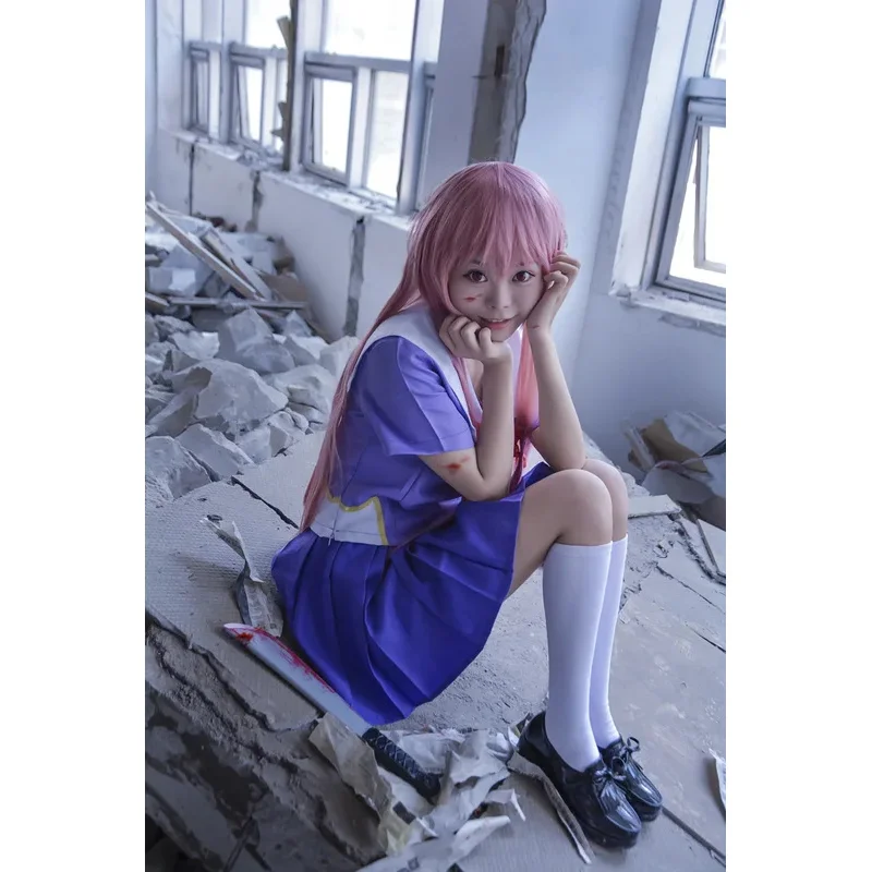 Gasai Yuno косплей аниме дневник будущего Mirai Nikki Косплей Костюм Школьная форма лук