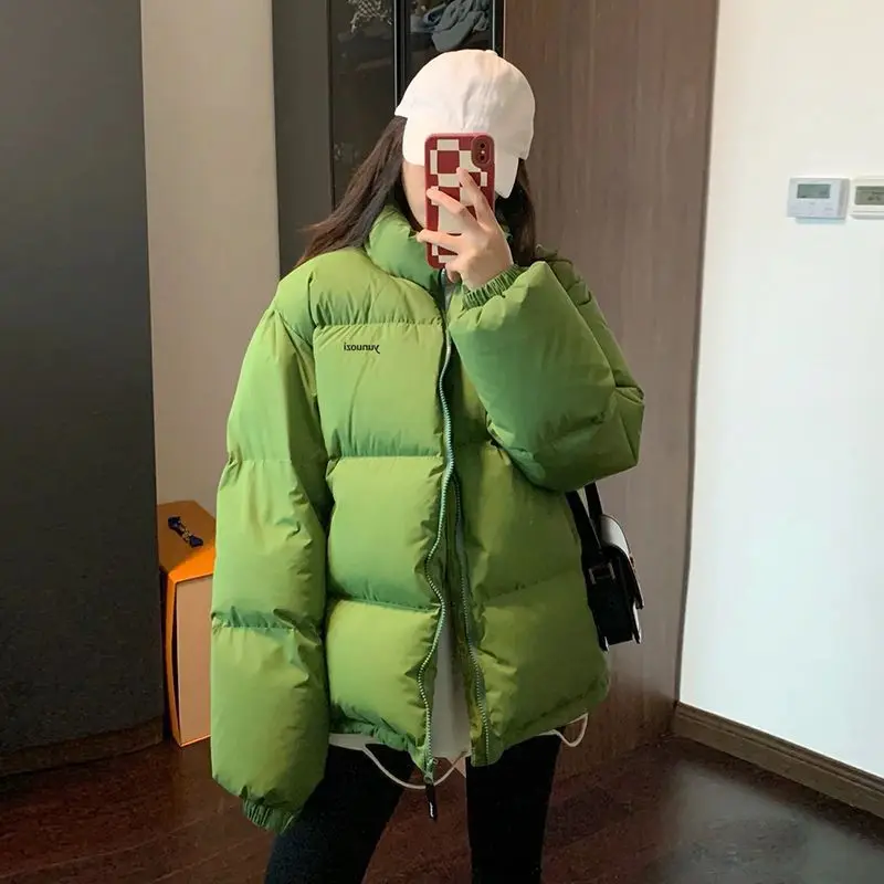 Stand Up Jacket Woman Winter 2023 Oversize Thin Down Demi-season Parka New In Outerwear Spring Quilted Coat Fluffy Zipper enlarge