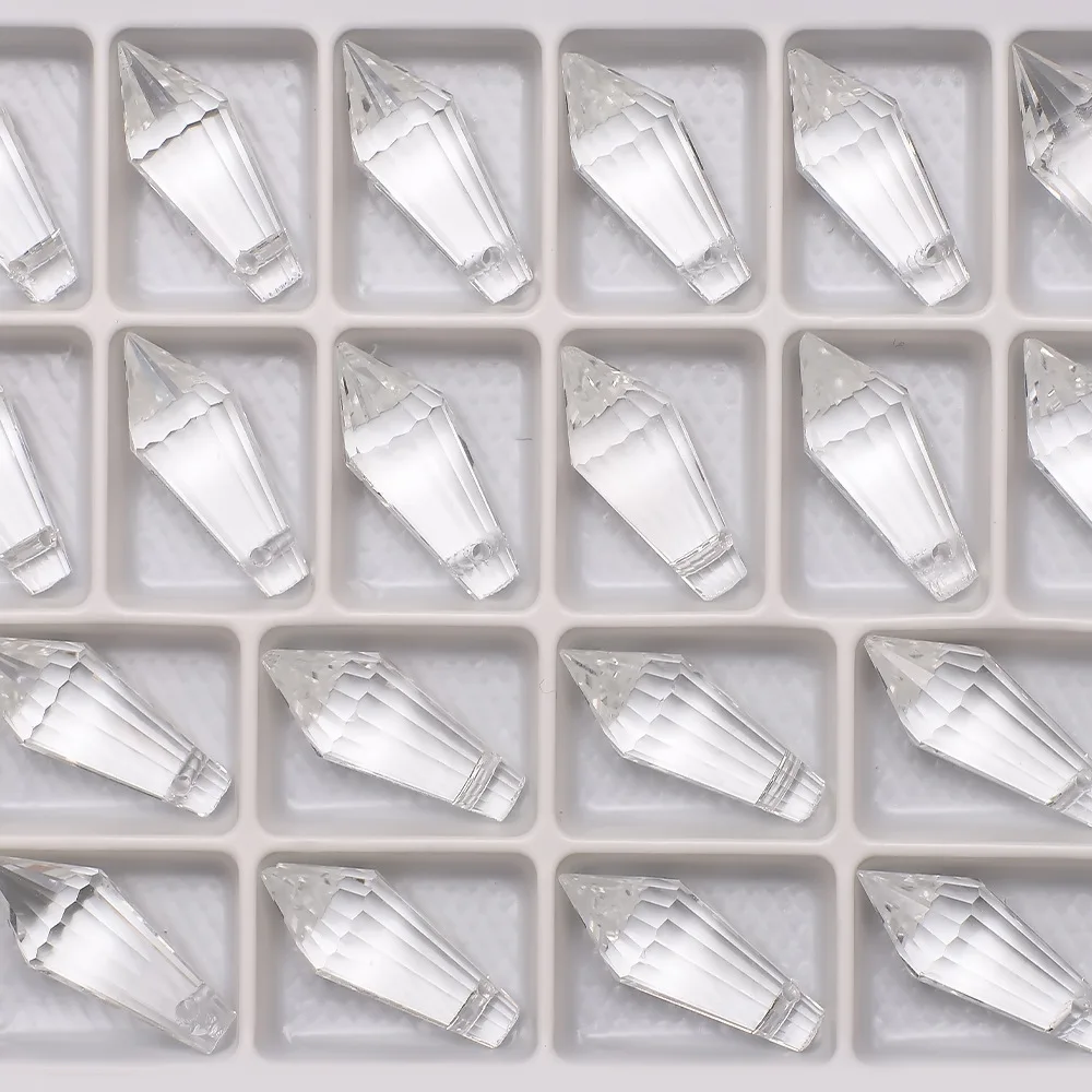 

20 шт. 8*20 мм колонна Чжунна, цветное хрустальное стекло, заостренная бусина, сосулька, длинные заостренные бусины, сделай сам, ювелирные изделия, кулон, аксессуары для изготовления