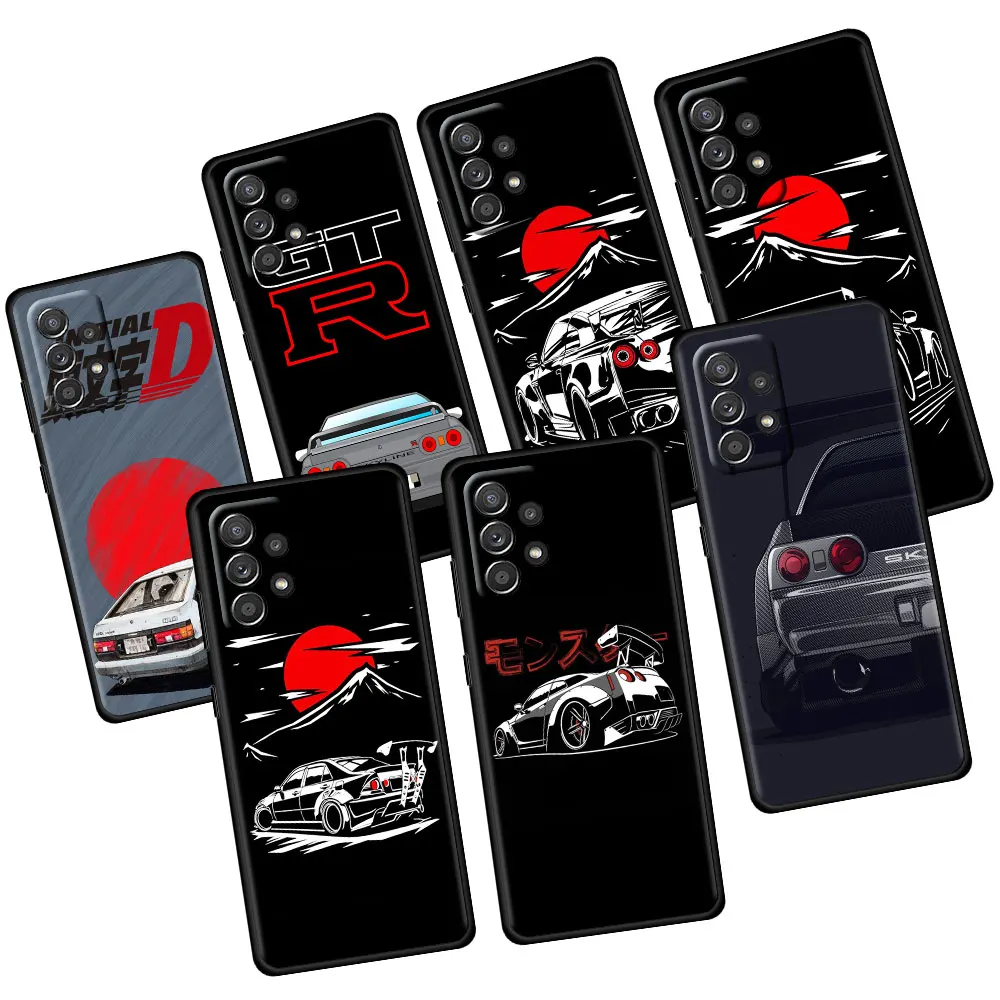 

Case Coque for Samsung Galaxy A71 A31 A21s A12 A02s A51 A02 A91 A01 A13 A33 Thin Skyline Gtr R32 Soft Nissan Haruna Cell Black