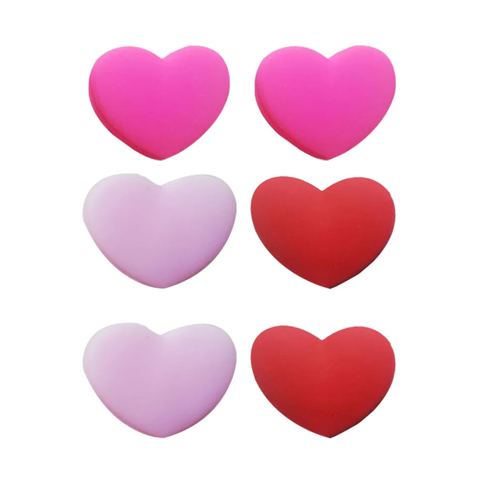 

6 шт., силиконовые перламутровые амортизаторы в форме сердца