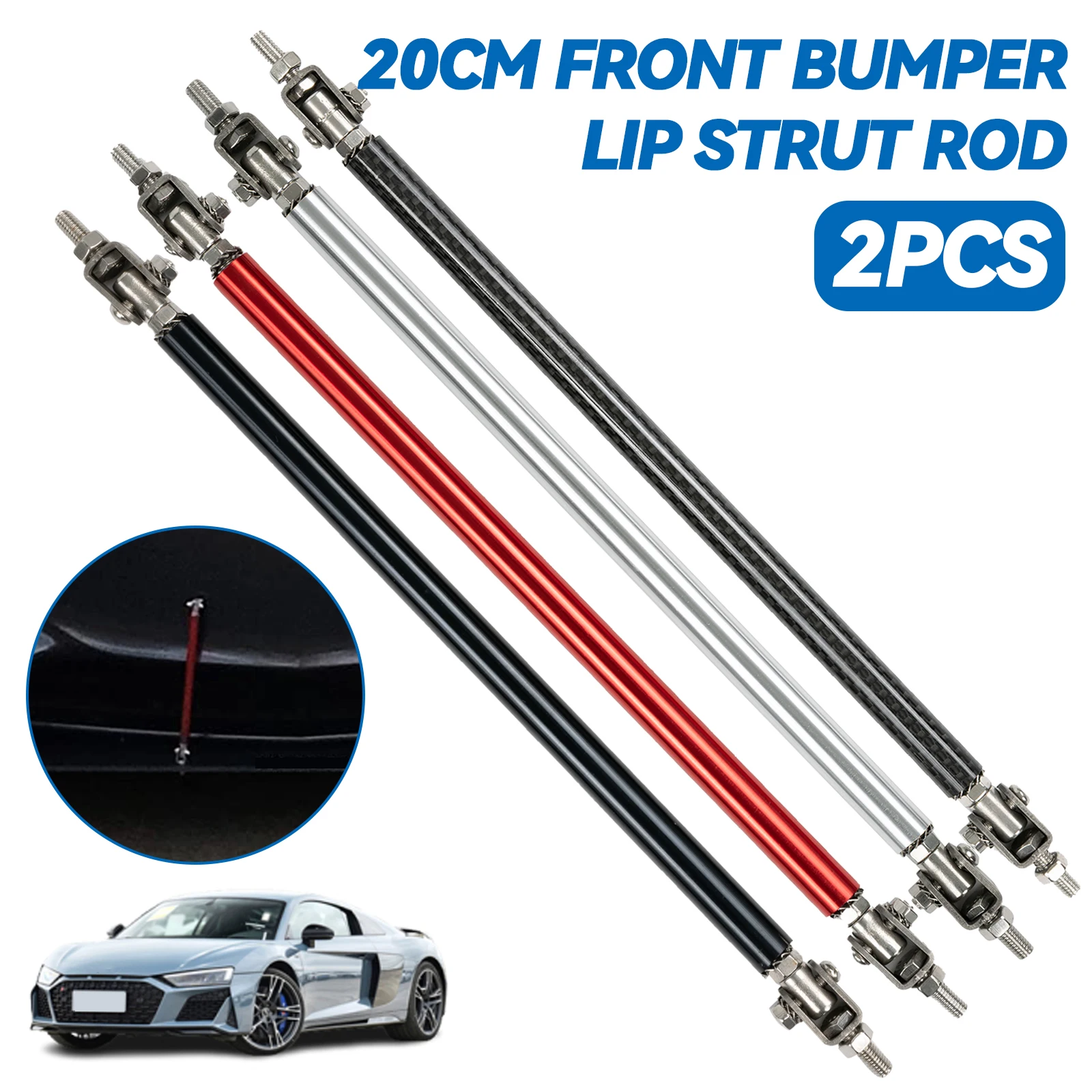 

Разветвитель для губ переднего бампера, бампер, рулевая опорная перекладина, универсальные гоночные аксессуары, углеродный корпус, 2 шт., 8-11 ...