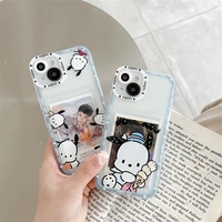 sanrio cartoon anime cute pochacco apple 14 mobile phone case for iphone 12 pro max all inclusive 13 protection card case xr