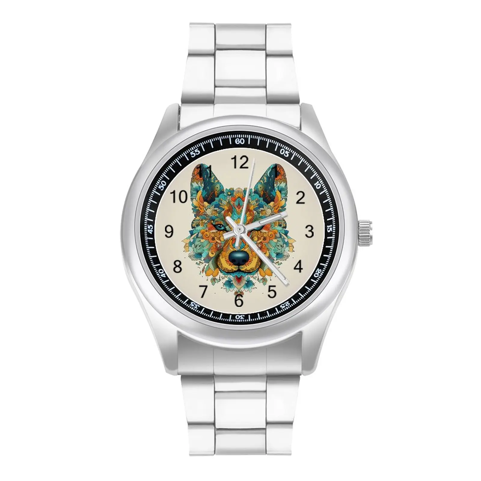 

Dog Quartz Watch Animal Mandala Exclusive Man Wrist Watches Photo Stainless Business Good Quality Wristwatch