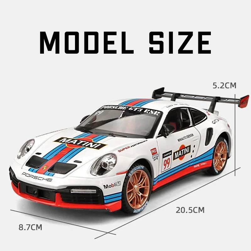 1:24 Porsche 911 GT3 RSR литой игрушечный автомобиль из сплава металлическая модель